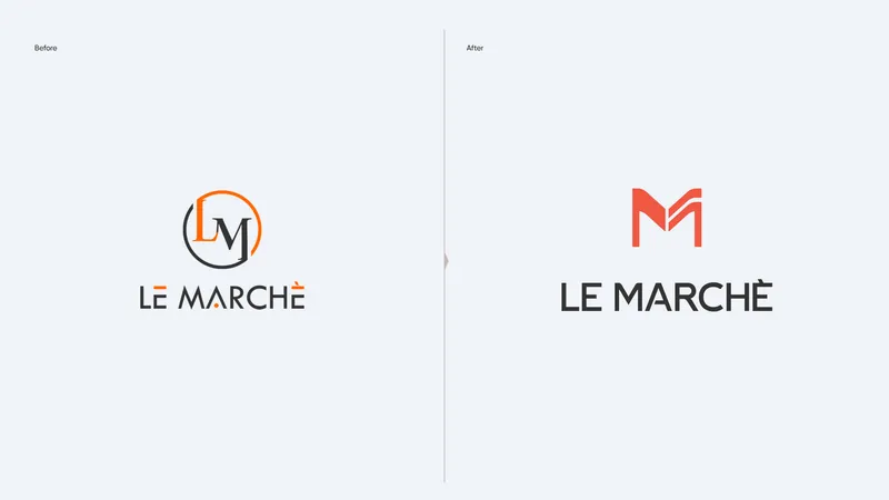 Le Marché old and new logo side by side