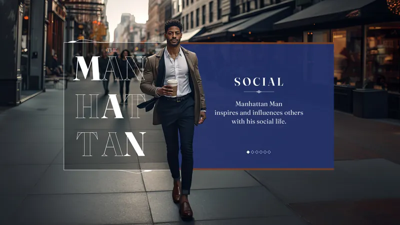Luerown social templates with a man walking in Manhattan
