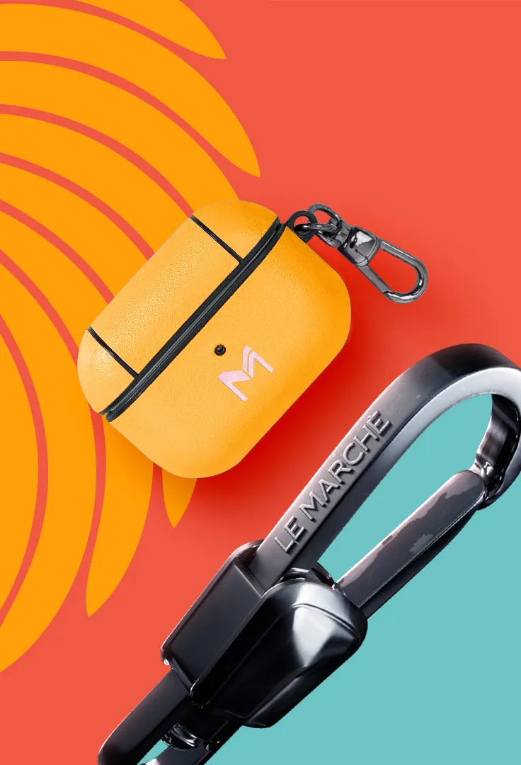 Le Marché AirPods case and lanyard product shot
